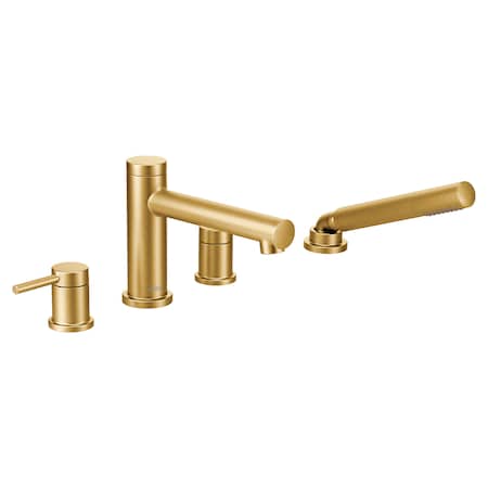 Moen Two-Handle Roman Tub Faucet Includes Hand Shower Brushed Gold T394BG